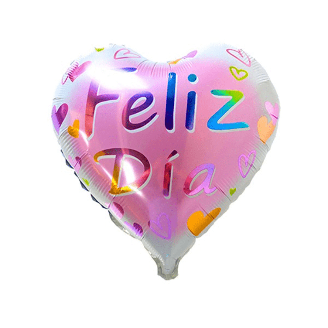 C-1104 Globo 45cm feliz día corazón rosa un - Imagen 1