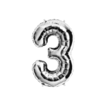 Globo número 3 plateado 32" un