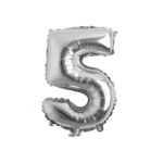 Globo número 5 plateado 32" un