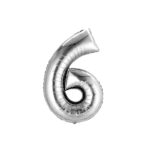 Globo número 6 plateado 32" un