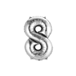 Globo número 8 plateado 32" un