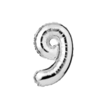 Globo número 9 plateado 32" un