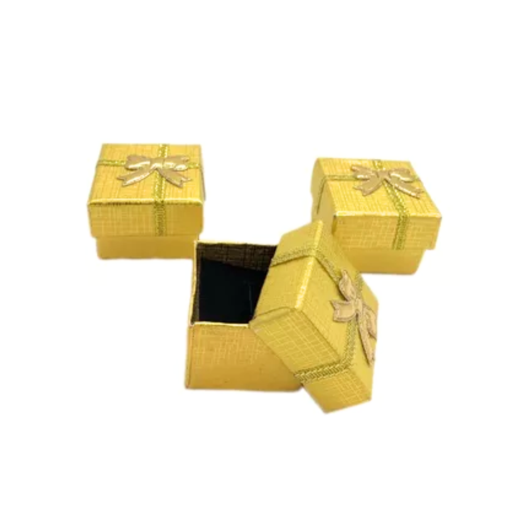 Caja para anillos dorada Caja para joyas dorado 4x4cm un - Imagen 1