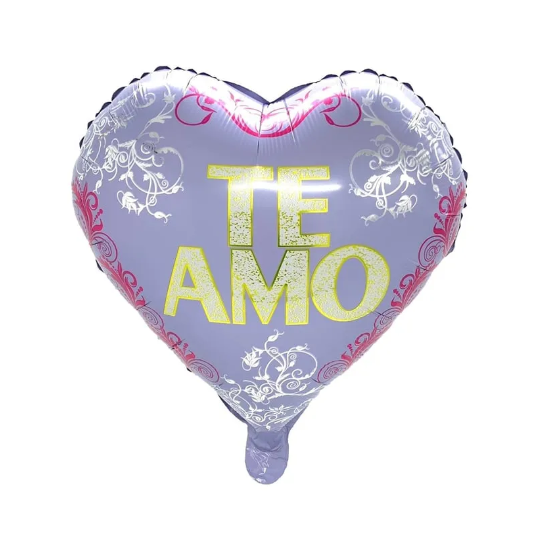 GLOBO METALICO 18' TE AMO LILA Globo 45cm te amo lila un - Imagen 1