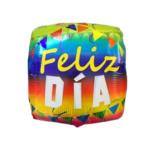 Globo 45cm feliz día cuadrado colores un