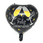 Globo 45cm feliz aniversario negro un