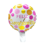 Globo 10" FC puntos rosa y dorado un