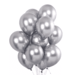 Globo R12 Chrome plateado 25un