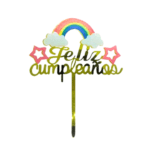 Topper feliz cumpleaños arcoíris un
