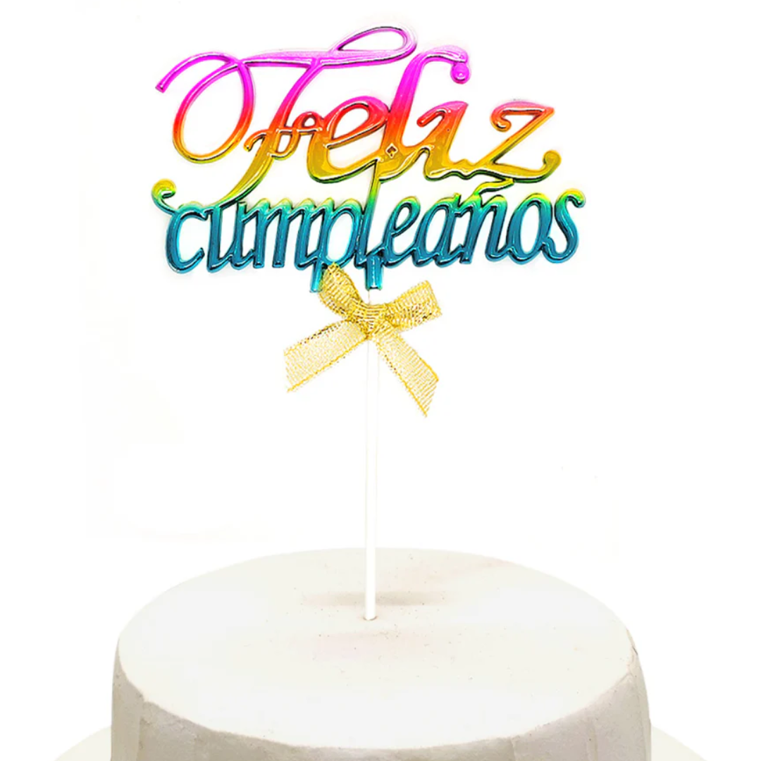 Topper colores Topper feliz cumpleaños colores un - Imagen 1