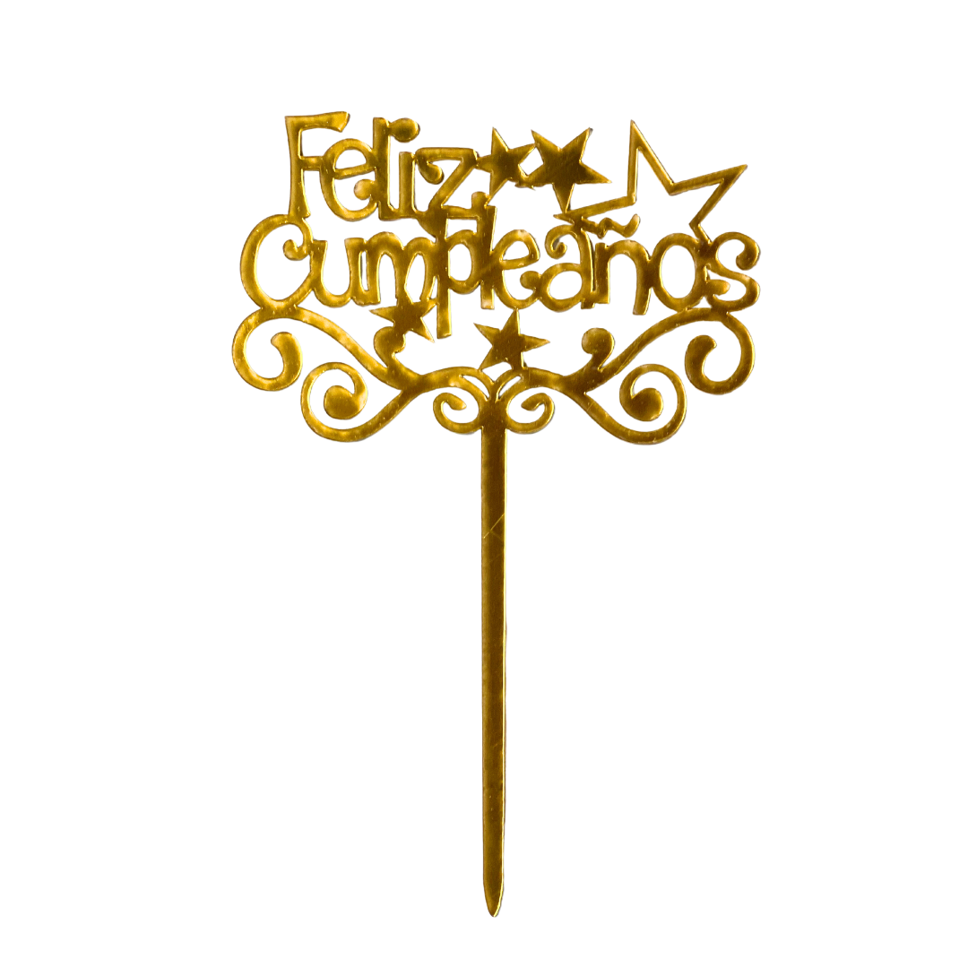 Topper feliz cumple estrella Topper feliz cumpleaños estrella un - Imagen 1