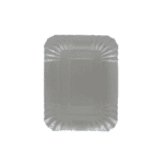 Bandeja rectangular plateada un