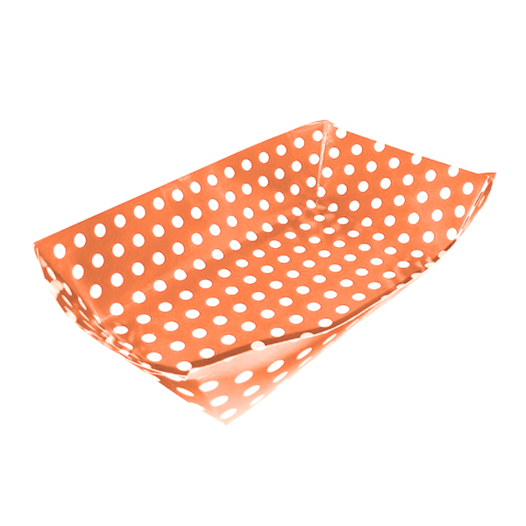 Bandejas x3 naranja Bandeja cartón polka naranjo 3un - Imagen 1