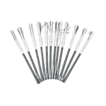 Bombillas negras con flecos plateados 12un