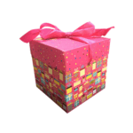 Caja regalo fucsia 10x10cm un