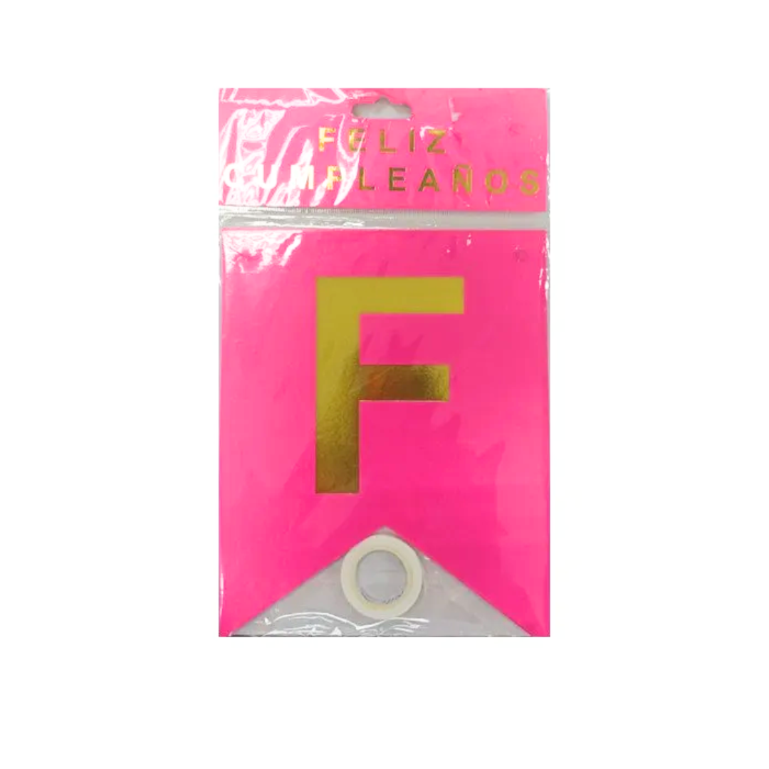 FEliz cumpleaños fucsia Banderín F.C fucsia un - Imagen 1