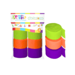 Festón lima/morado/naranjo 6un