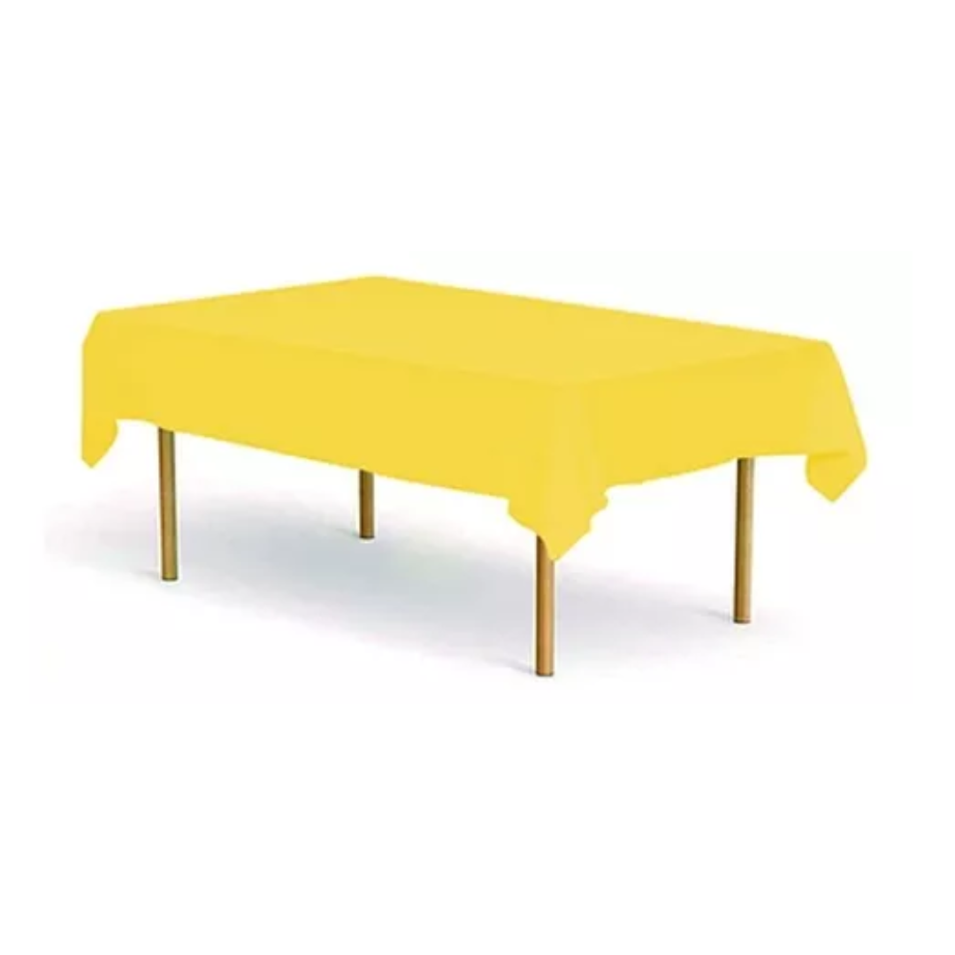 Mantel amarillo Mantel plástico amarillo 137×274 cm un - Imagen 1
