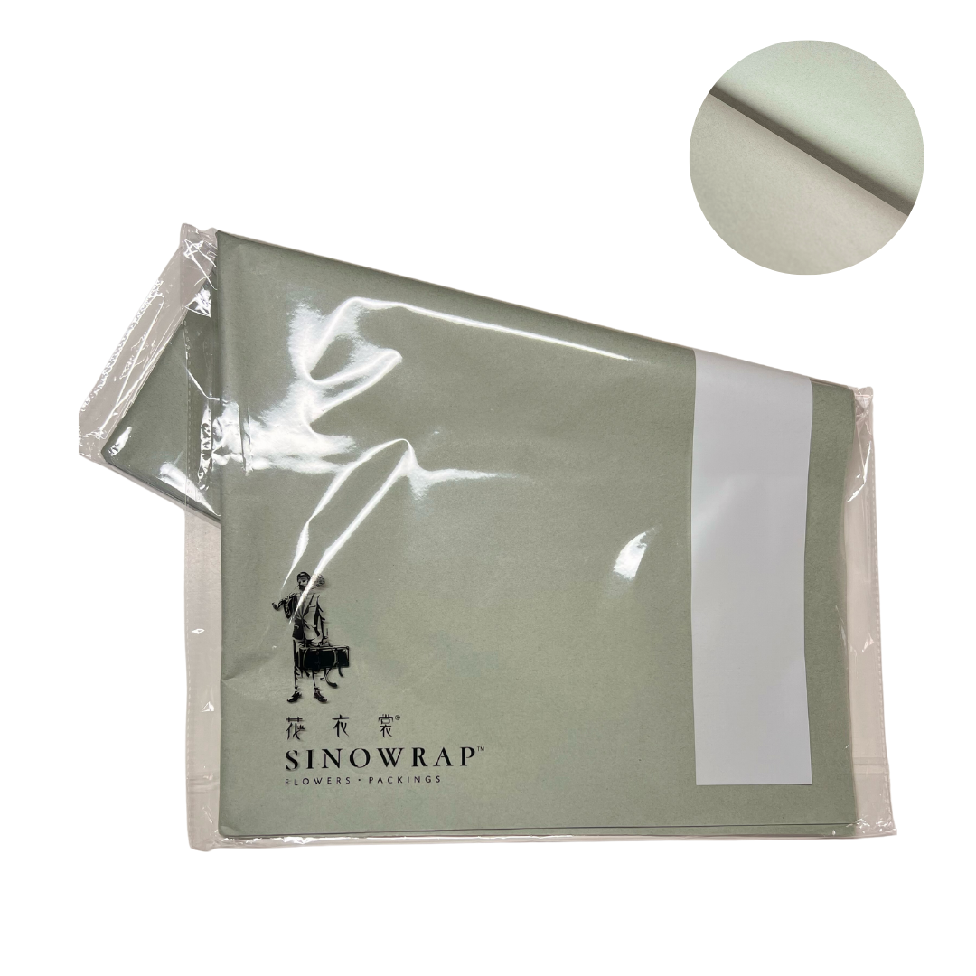 Papel gris verdoso Papel flores eco gris verd 40un - Imagen 1