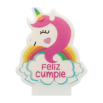 Vela unicornio feliz cumpleaños un