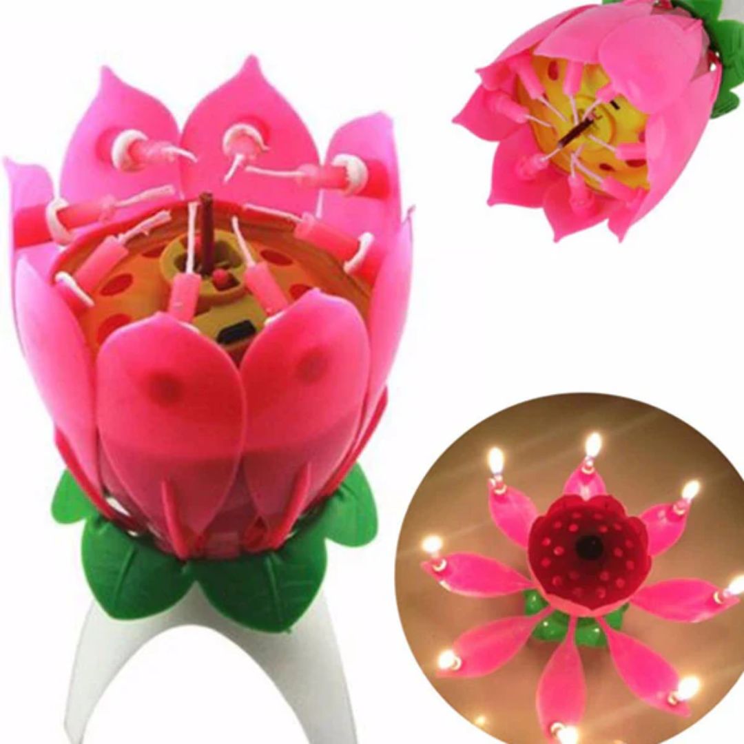 Vela flor musical Vela flor musical 12x6cm un - Imagen 1