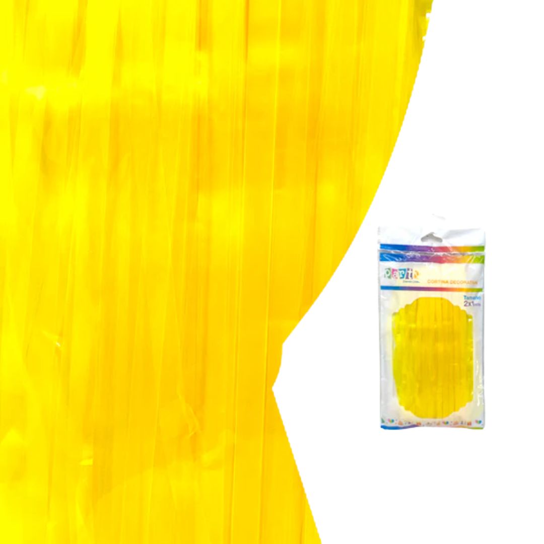 cortina fluor amarilla Cortina flúor amarilla 2x1mt un - Imagen 1