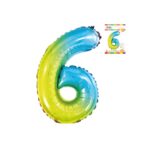 Globo número 6 colores 16″ un