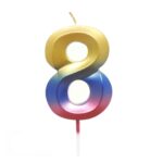 Vela número 8 multicolor un