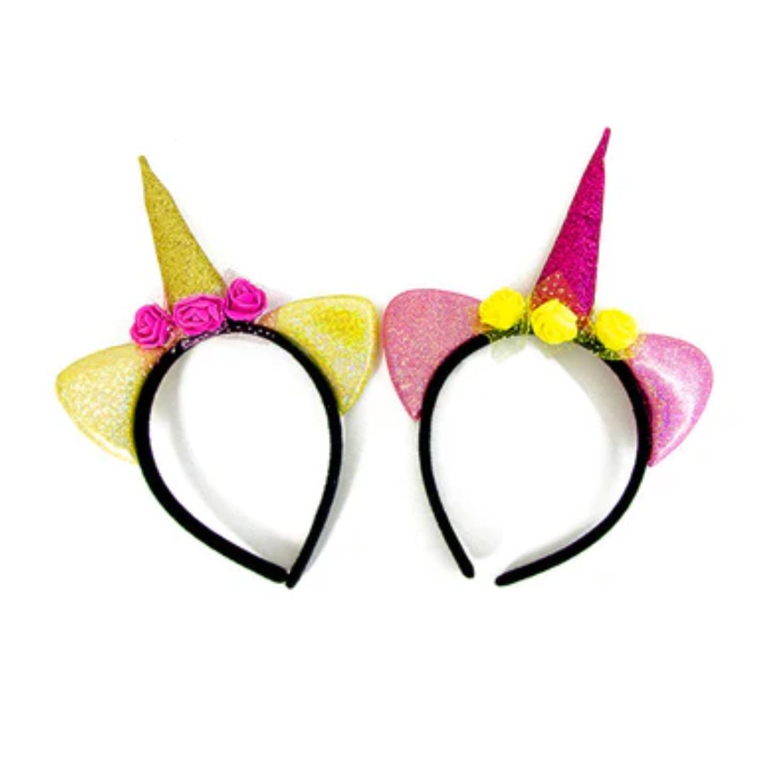 Cintillo unicornio colores Cintillo unicornio glitter flor un - Imagen 1