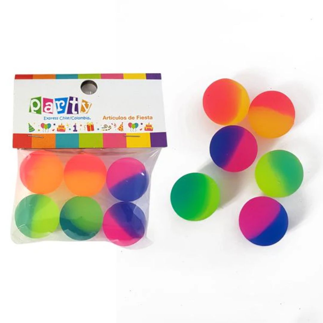 Saltarinas flúor 6un Pelotas saltarinas flúor 6un - Imagen 1