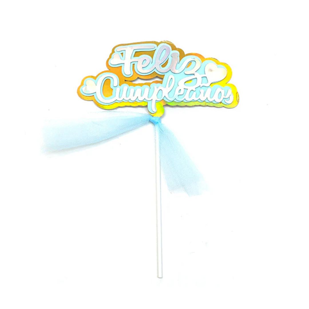 topper celeste dorado Topper FC celeste dorado un - Imagen 1