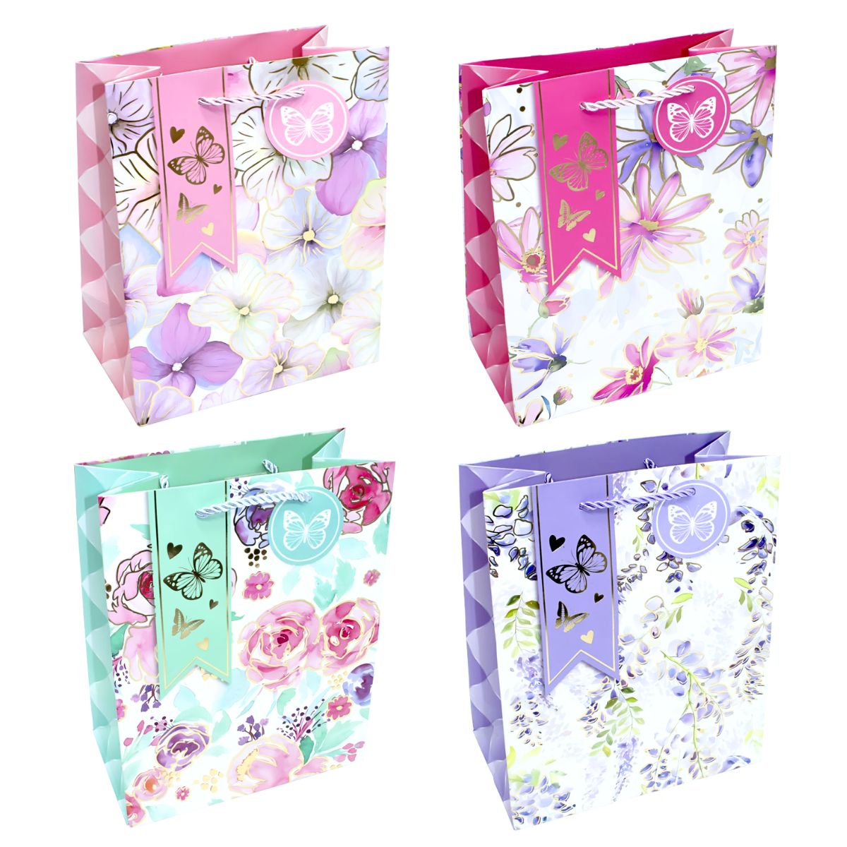 Bolsa 30x40 mariposas Bolsa de regalo mariposas 30x40cm un - Imagen 1