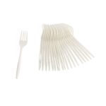 Tenedores plásticos blanco 20un