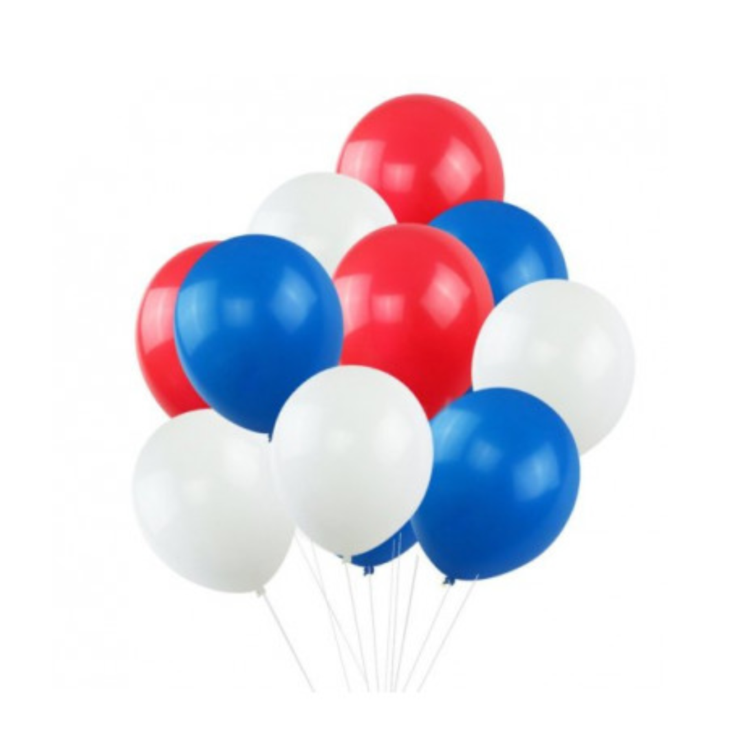 Globos por 25 unidades tricolor chile Globos R9 tricolor 25un - Imagen 1