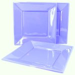 Plato cuadrado lila 10un