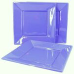 Plato cuadrado morado 10un
