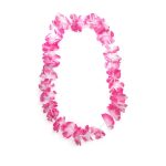 Collar hawaiano fucsia y blanco un