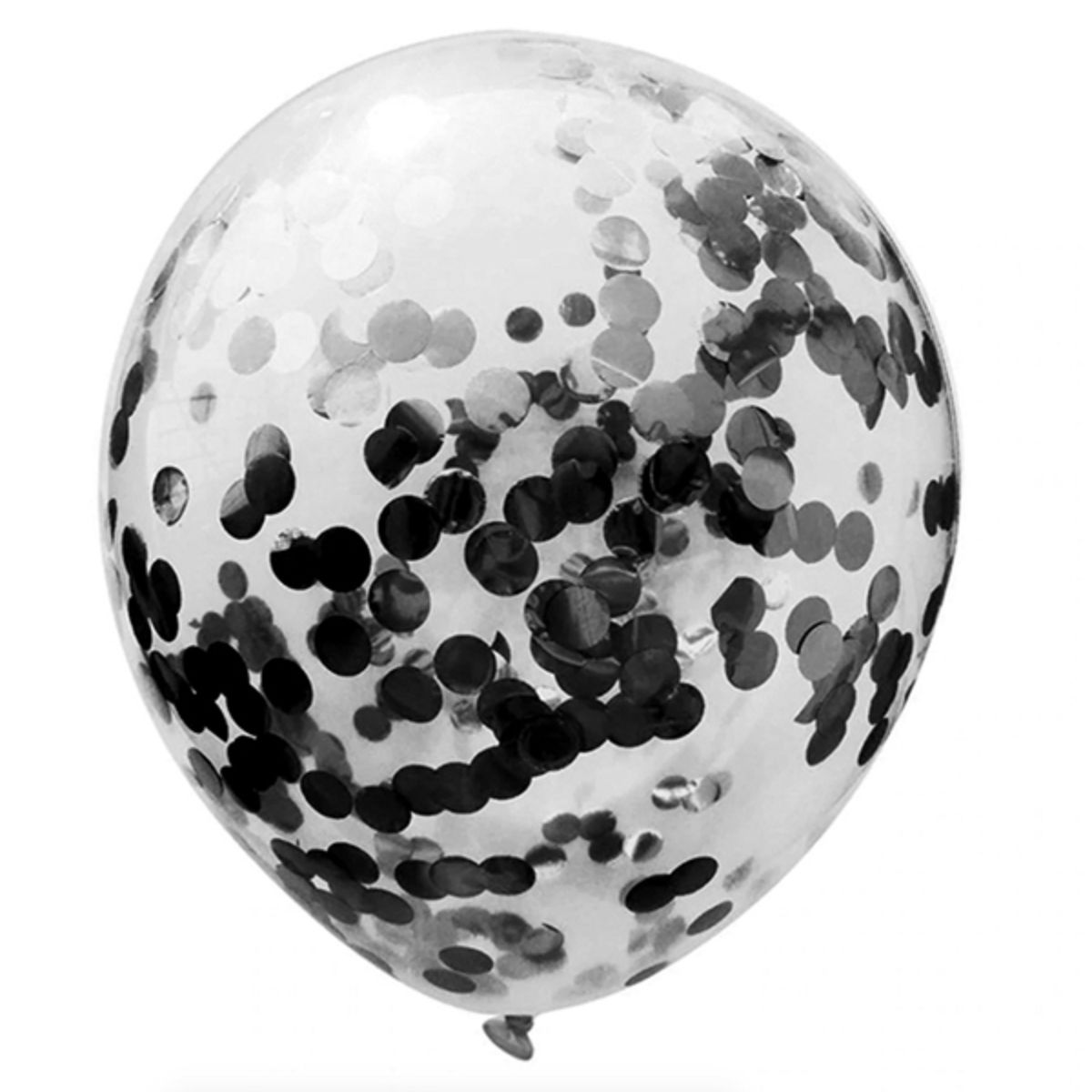 globo confeti negro Globo R12 confeti negro 12un - Imagen 1
