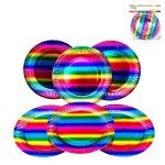 Plato cartón colores 18cm 6 un