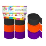 Festón morado/negro/naranja 6un