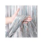 Cortina holográfica plateada 2x1mt un