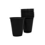 Vasos  7oz plásticos negros 10un