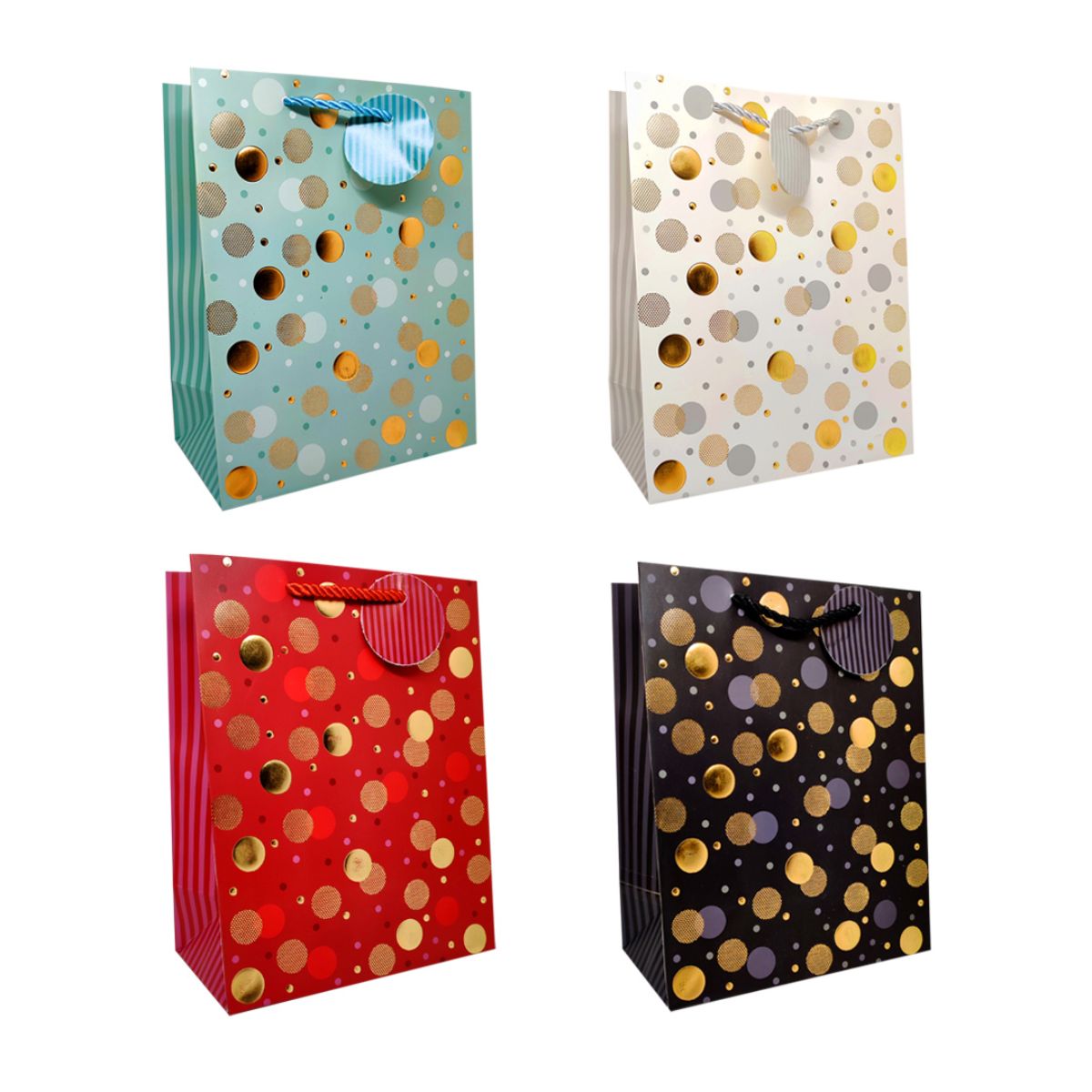 Bolsa de regalo golden circulo Bolsa de regalo círculos 26x32cm un - Imagen 1