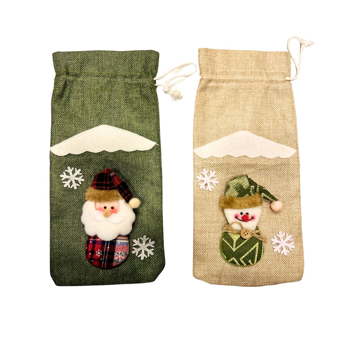 Bolsa para botellas Vino Deco bolsa de tela para botella navidad un - Imagen 1