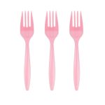 Tenedores plásticos rosados 20un